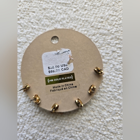 NWT! Anthropologie, Hamsa and Evil Eye Earring Set, 14k Gold Plated, MSRP $58 - Picture 3 of 3